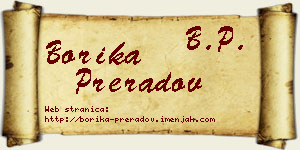 Borika Preradov vizit kartica